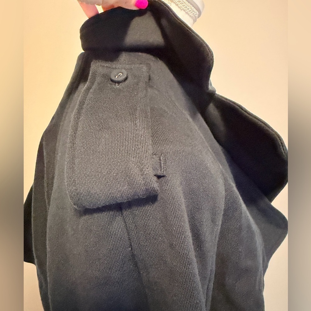 NWT SKIMS boyfriend fleece oversized trench coat size small in Onyx - Picture 7 of 14